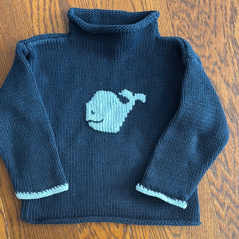 Luba Robert cotton knit whale sweater 2t